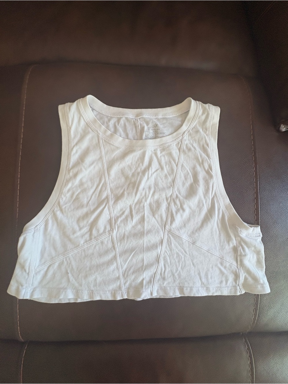 aerie White Cropped Racer Tank